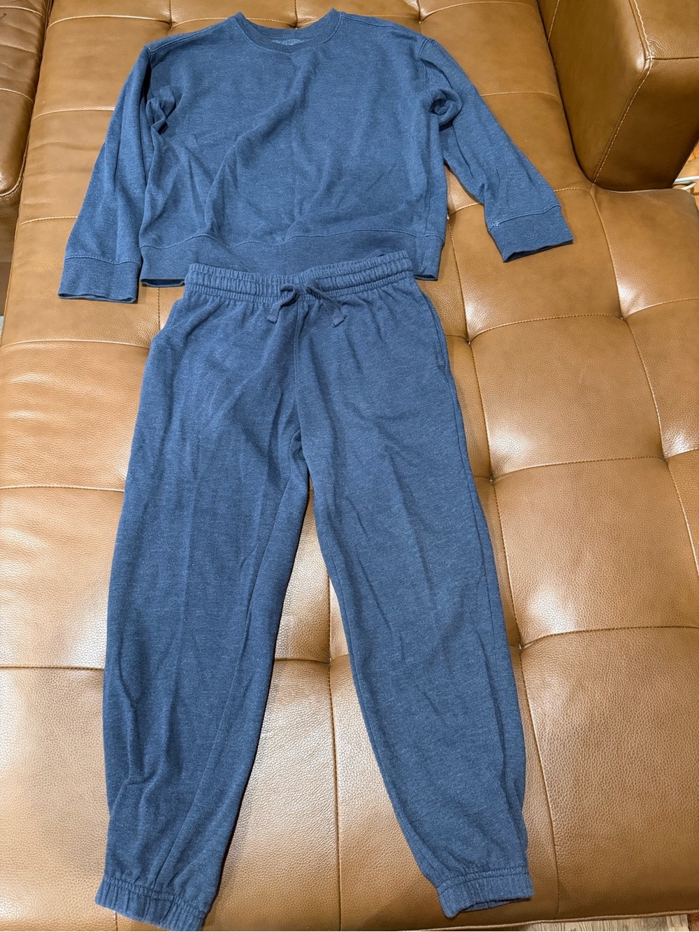 Boys Cozy Soft Long-Sleeve Sweatshirt Pants Set - Blue Size 10/12 Husky